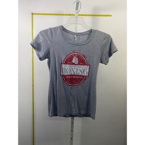 Title Boxing Forever Boxing Graphic T-Shirt Gray Heather Training Top Womens M